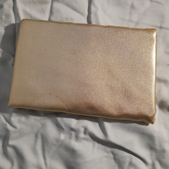 Gold Clutch snap closure clean inside - Picture 2 of 7